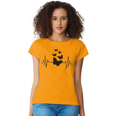 Mayawye Women's Cotton Western Wear T Shirt (Yellow)