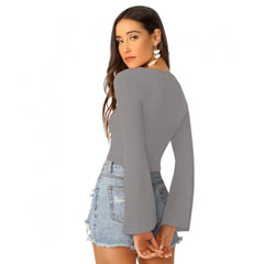 Mayawye Women's 95% Polyester 5% Spandex Western Wear Tops (Grey)