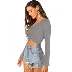 Mayawye Women's 95% Polyester 5% Spandex Western Wear Tops (Grey)