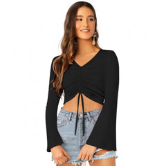 Mayawye Women's 95% Polyester 5% Spandex Western Wear Tops (Black)