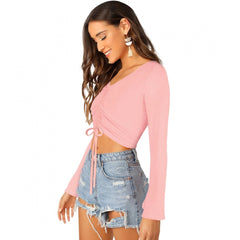 Mayawye Women's 95% Polyester 5% Spandex Western Wear Tops (Peach)