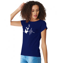 Mayawye Women's Cotton Western Wear T Shirt (Blue)