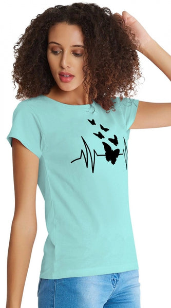 Mayawye Women's Cotton Western Wear T Shirt (C Green)