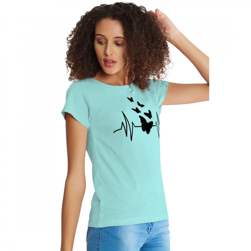 Mayawye Women's Cotton Western Wear T Shirt (C Green)