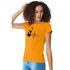 Mayawye Women's Cotton Western Wear T Shirt (Yellow)