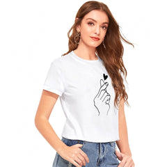 Mayawye Women's Cotton Western Wear T Shirt (White)