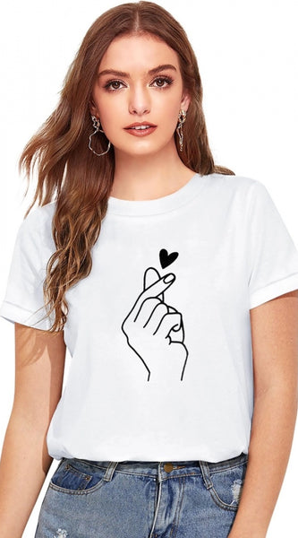 Mayawye Women's Cotton Western Wear T Shirt (White)