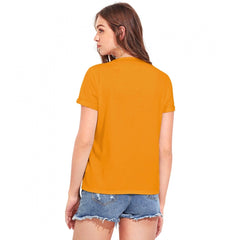 Mayawye Women's Cotton Western Wear T Shirt (Yellow)