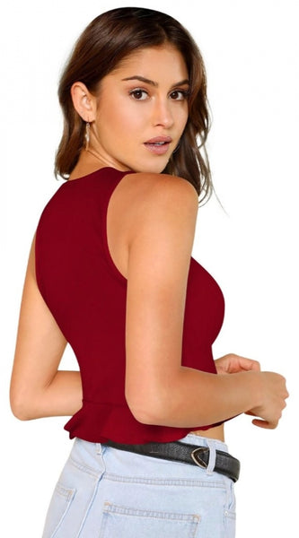 Mayawye Women's 95% Polyester 5% Spandex Western Wear Tops (Maroon)