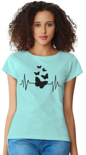 Mayawye Women's Cotton Western Wear T Shirt (C Green)