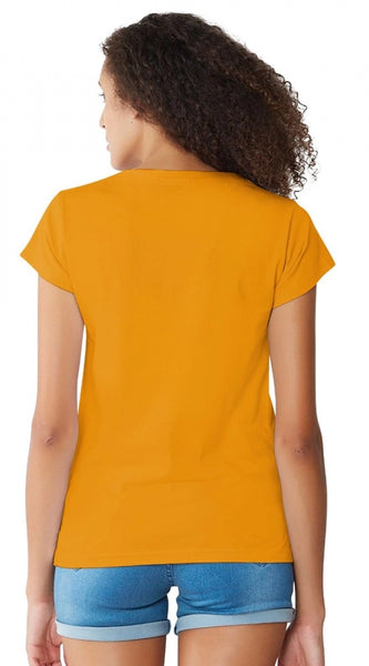 Mayawye Women's Cotton Western Wear T Shirt (Yellow)