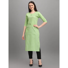 Mayawye Women's Cotton Straight Kurti (Pista)