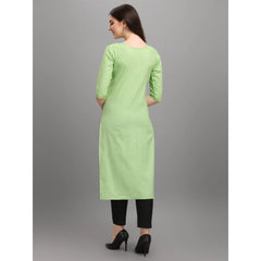 Mayawye Women's Cotton Straight Kurti (Pista)