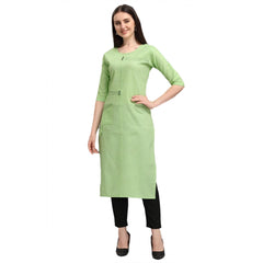 Mayawye Women's Cotton Straight Kurti (Pista)