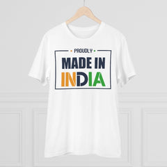 Mayawye Men's PC Cotton Made In India Printed T Shirt (Color: White, Thread Count: 180GSM)