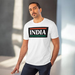 Mayawye Men's PC Cotton India Printed T Shirt (Color: White, Thread Count: 180GSM)