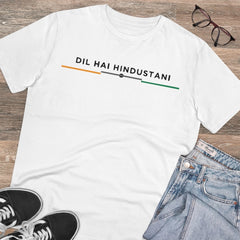 Mayawye Men's PC Cotton Dil Se Hindustani Printed T Shirt (Color: White, Thread Count: 180GSM)