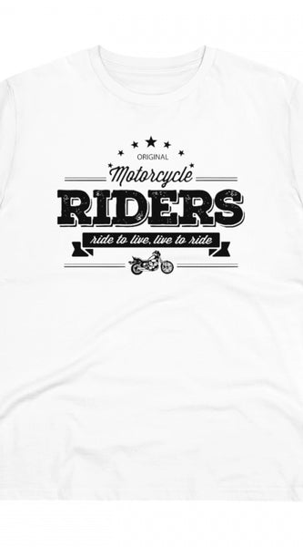 Mayawye Men's PC Cotton Bike Ride Design Printed T Shirt (Color: White, Thread Count: 180GSM)