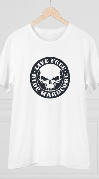 Mayawye Men's PC Cotton Bike Ride Design Printed T Shirt (Color: White, Thread Count: 180GSM)