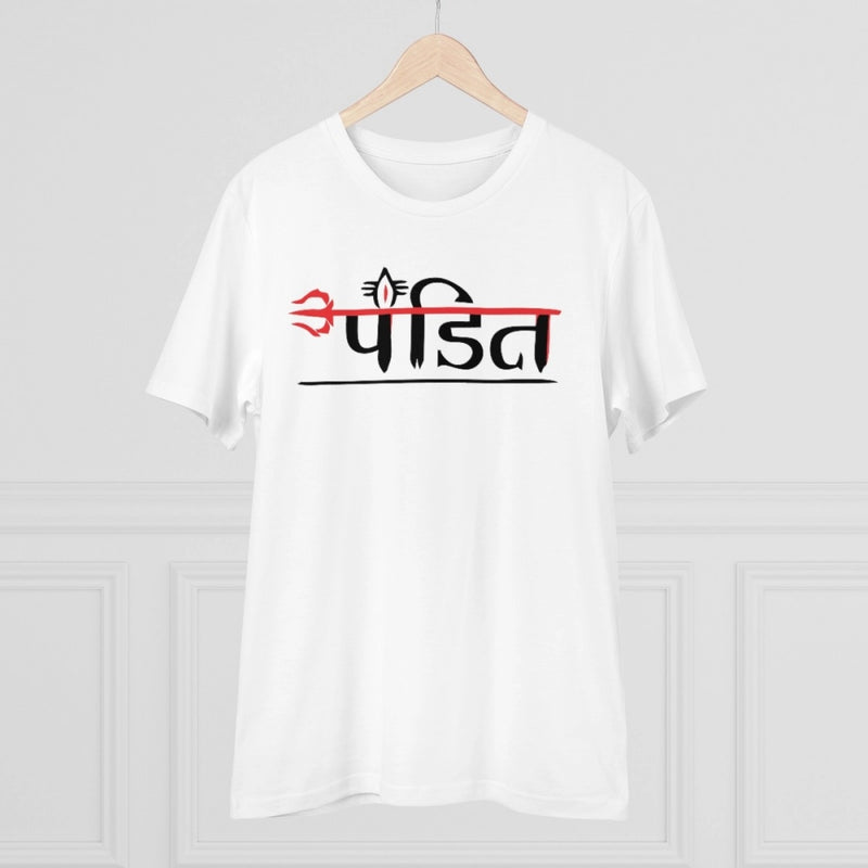 Mayawye Men's PC Cotton Pandit Printed T Shirt (Color: White, Thread Count: 180GSM)
