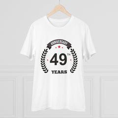Mayawye Men's PC Cotton 49th Anniversary Printed T Shirt (Color: White, Thread Count: 180GSM)
