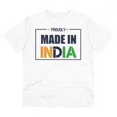 Mayawye Men's PC Cotton Made In India Printed T Shirt (Color: White, Thread Count: 180GSM)