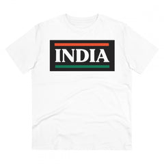 Mayawye Men's PC Cotton India Printed T Shirt (Color: White, Thread Count: 180GSM)