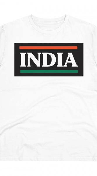 Mayawye Men's PC Cotton India Printed T Shirt (Color: White, Thread Count: 180GSM)