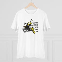 Mayawye Men's PC Cotton Bike Ride Design Printed T Shirt (Color: White, Thread Count: 180GSM)