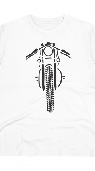 Mayawye Men's PC Cotton Bike Ride Design Printed T Shirt (Color: White, Thread Count: 180GSM)