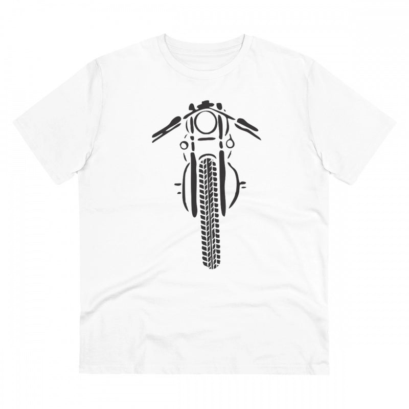 Mayawye Men's PC Cotton Bike Ride Design Printed T Shirt (Color: White, Thread Count: 180GSM)