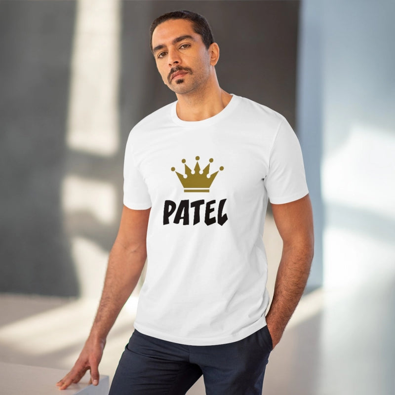 Mayawye Men's PC Cotton Patel Printed T Shirt (Color: White, Thread Count: 180GSM)