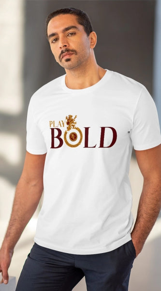 Mayawye Men's PC Cotton Cricket Design Printed T Shirt (Color: White, Thread Count: 180GSM)