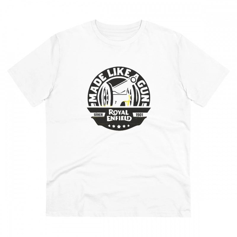 Mayawye Men's PC Cotton Bike Ride Design Printed T Shirt (Color: White, Thread Count: 180GSM)