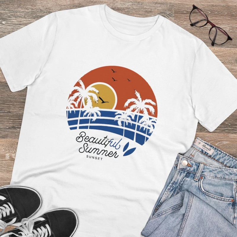 Mayawye Men's PC Cotton Beautiful Summer Printed T Shirt (Color: White, Thread Count: 180GSM)