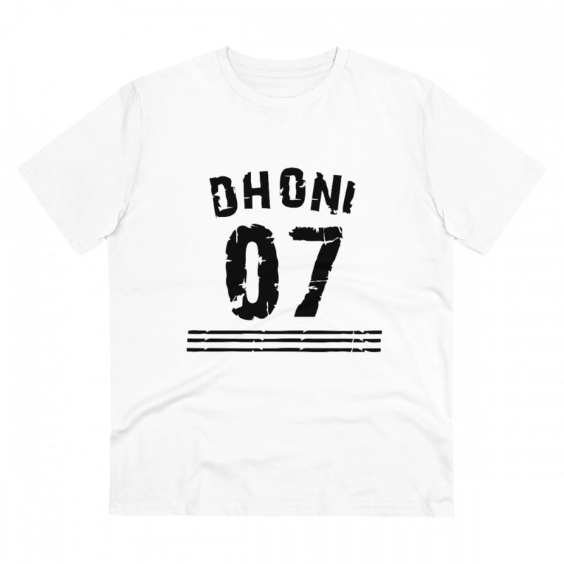 Mayawye Men's PC Cotton Cricket Design Printed T Shirt (Color: White, Thread Count: 180GSM)