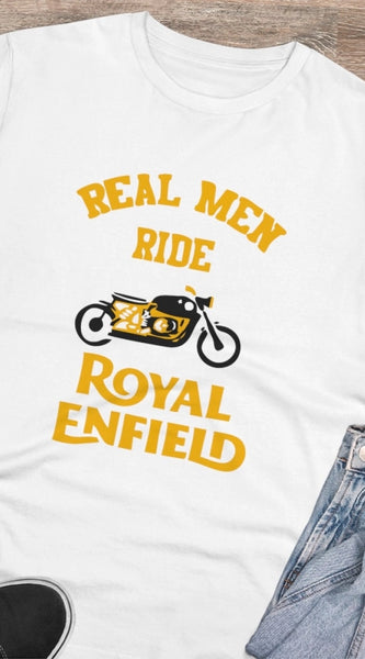 Mayawye Men's PC Cotton Bike Ride Design Printed T Shirt (Color: White, Thread Count: 180GSM)