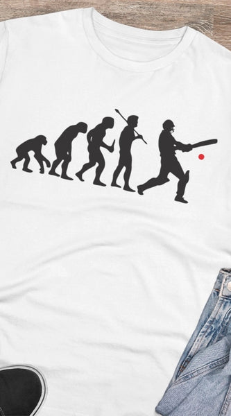 Mayawye Men's PC Cotton Cricket Design Printed T Shirt (Color: White, Thread Count: 180GSM)