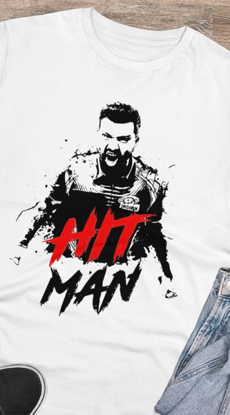 Mayawye Men's PC Cotton Cricket Design Printed T Shirt (Color: White, Thread Count: 180GSM)