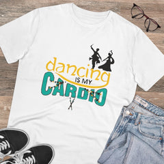 Mayawye Men's PC Cotton Dancing Is My Cardio Printed T Shirt (Color: White, Thread Count: 180GSM)