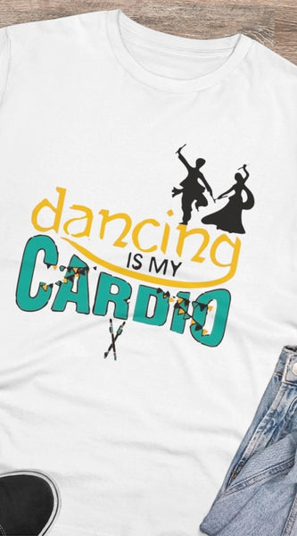 Mayawye Men's PC Cotton Dancing Is My Cardio Printed T Shirt (Color: White, Thread Count: 180GSM)