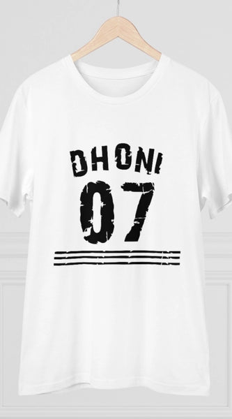 Mayawye Men's PC Cotton Cricket Design Printed T Shirt (Color: White, Thread Count: 180GSM)