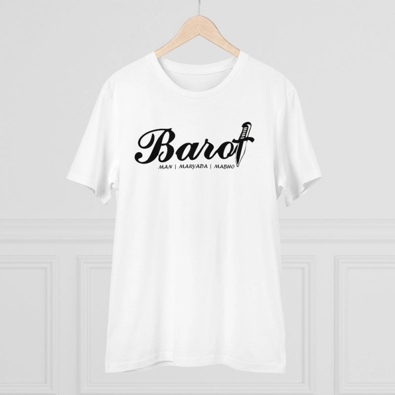 Mayawye Men's PC Cotton Cast Design Barot Printed T Shirt (Color: White, Thread Count: 180GSM)