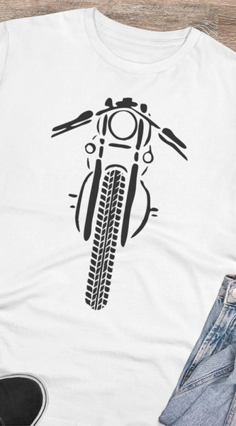 Mayawye Men's PC Cotton Bike Ride Design Printed T Shirt (Color: White, Thread Count: 180GSM)