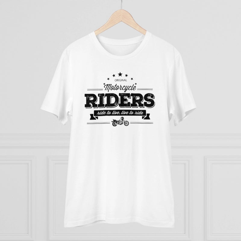Mayawye Men's PC Cotton Bike Ride Design Printed T Shirt (Color: White, Thread Count: 180GSM)