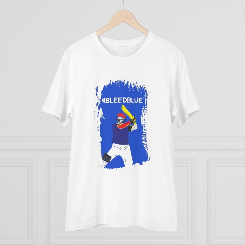Mayawye Men's PC Cotton Cricket Design Printed T Shirt (Color: White, Thread Count: 180GSM)