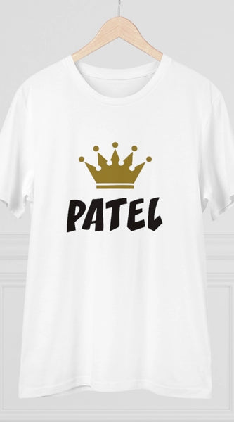 Mayawye Men's PC Cotton Patel Printed T Shirt (Color: White, Thread Count: 180GSM)