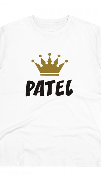 Mayawye Men's PC Cotton Patel Printed T Shirt (Color: White, Thread Count: 180GSM)