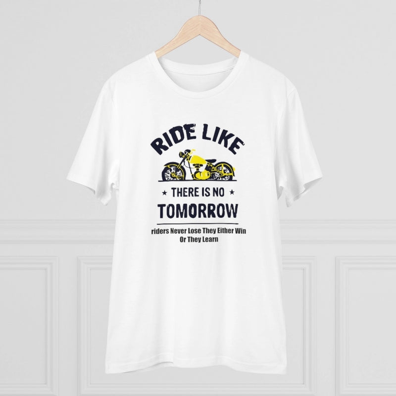 Mayawye Men's PC Cotton Bike Ride Design Printed T Shirt (Color: White, Thread Count: 180GSM)