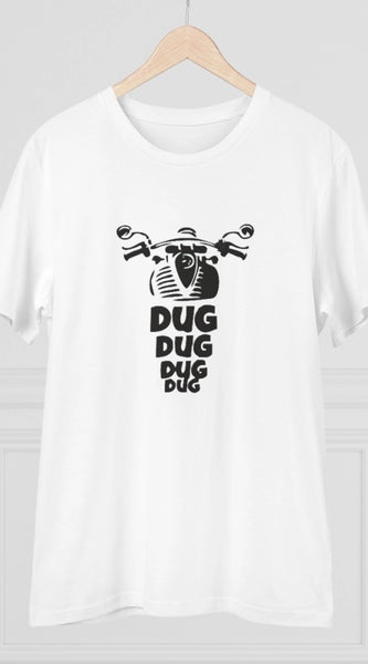 Mayawye Men's PC Cotton Bike Ride Design Printed T Shirt (Color: White, Thread Count: 180GSM)